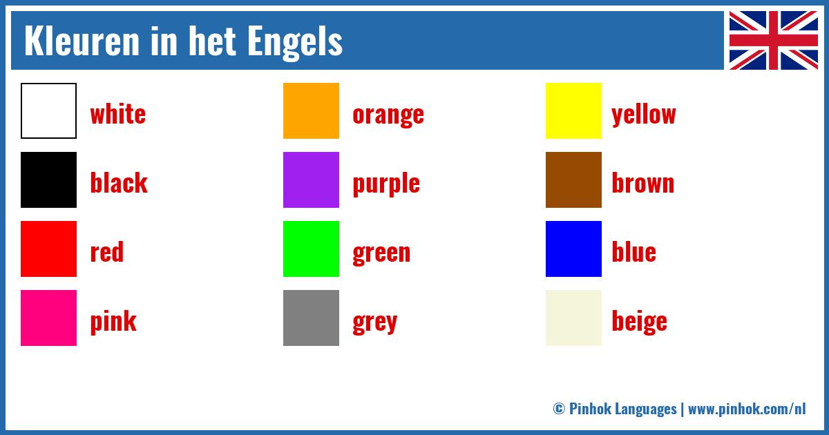 Kleuren in het Engels