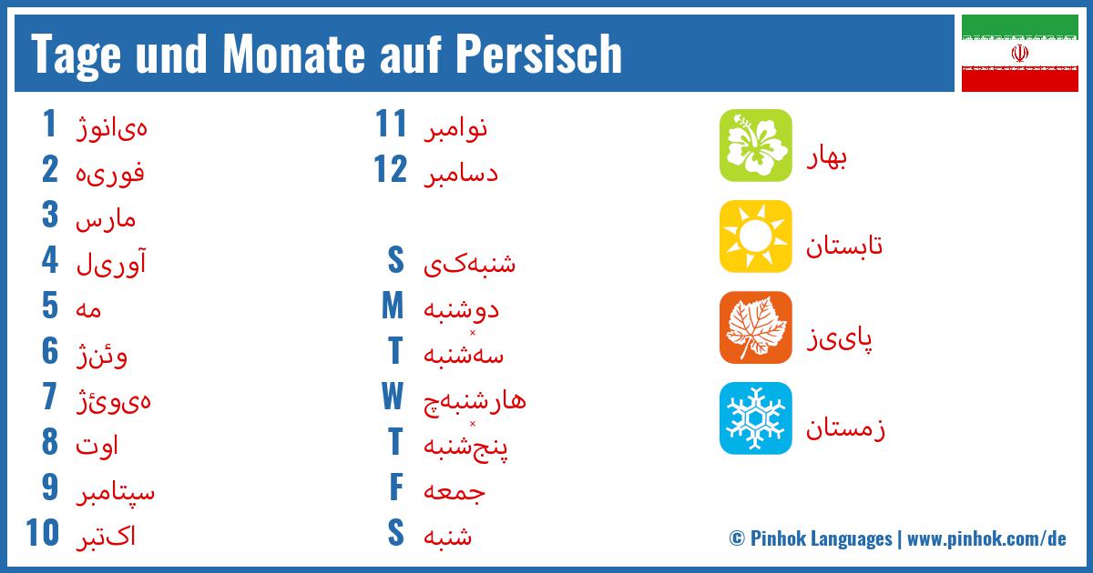 Tage und Monate auf Persisch