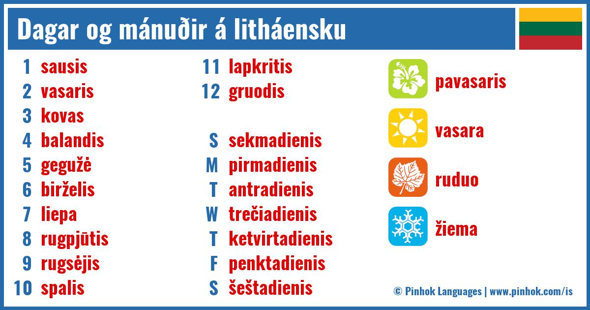 Dagar og mánuðir á litháensku