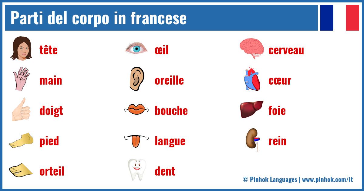 Parti del corpo in francese