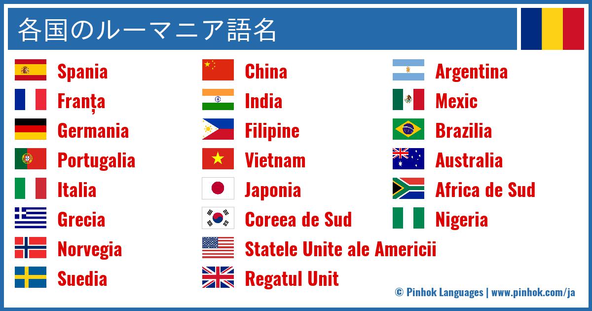 各国のルーマニア語名