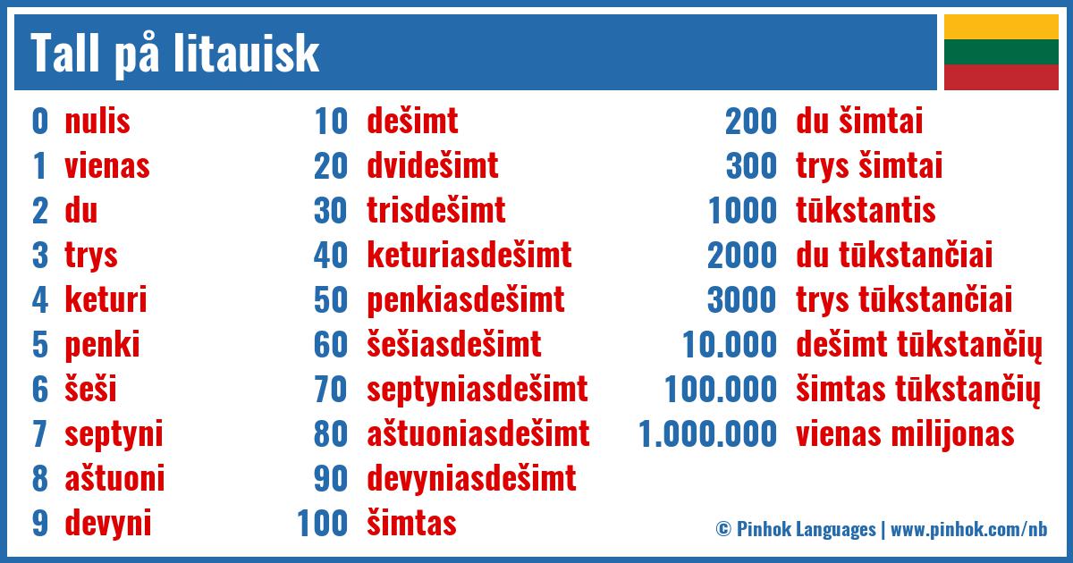 Tall på litauisk