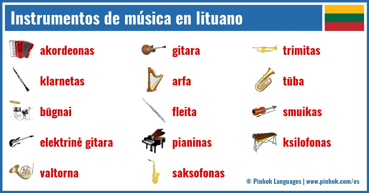 Instrumentos de música en lituano