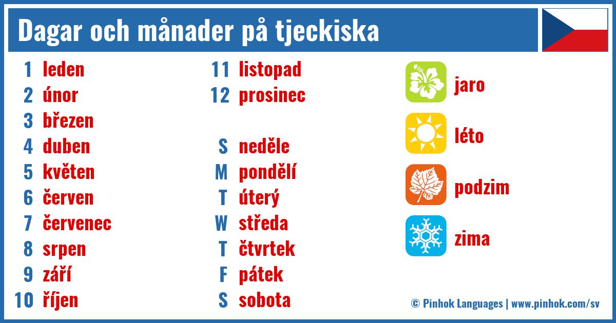 Dagar och månader på tjeckiska